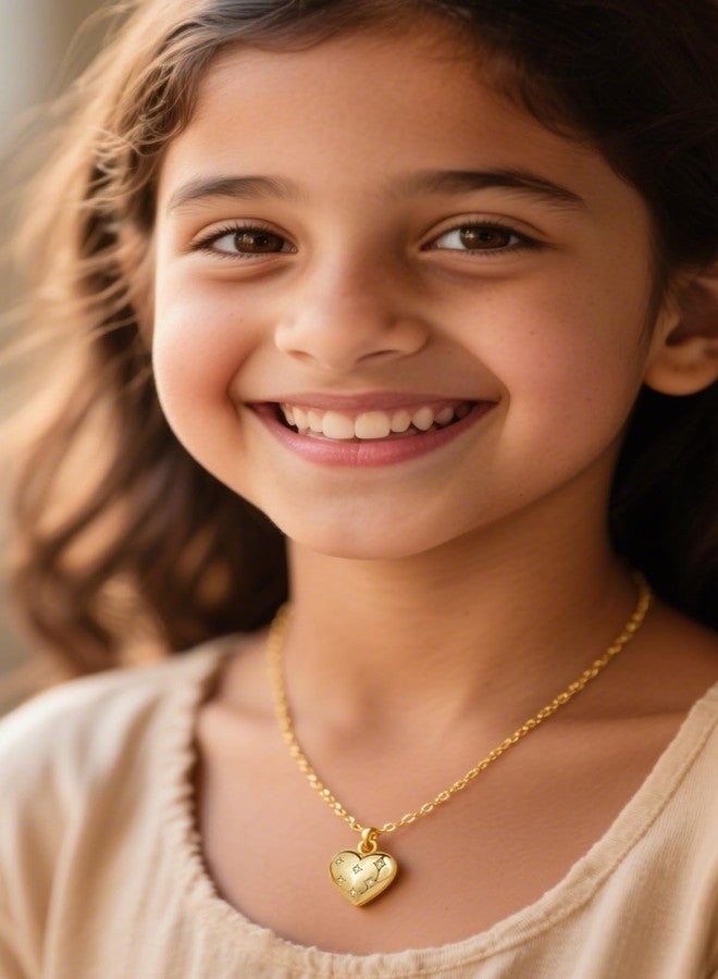 يوفينغ قلادة يوفينغ على شكل قلب، تتسع للصور، هدية مثالية لأعياد الميلاد، مطلية بالذهب، مرصعة بـ 6 أحجار زركون. - Image 4