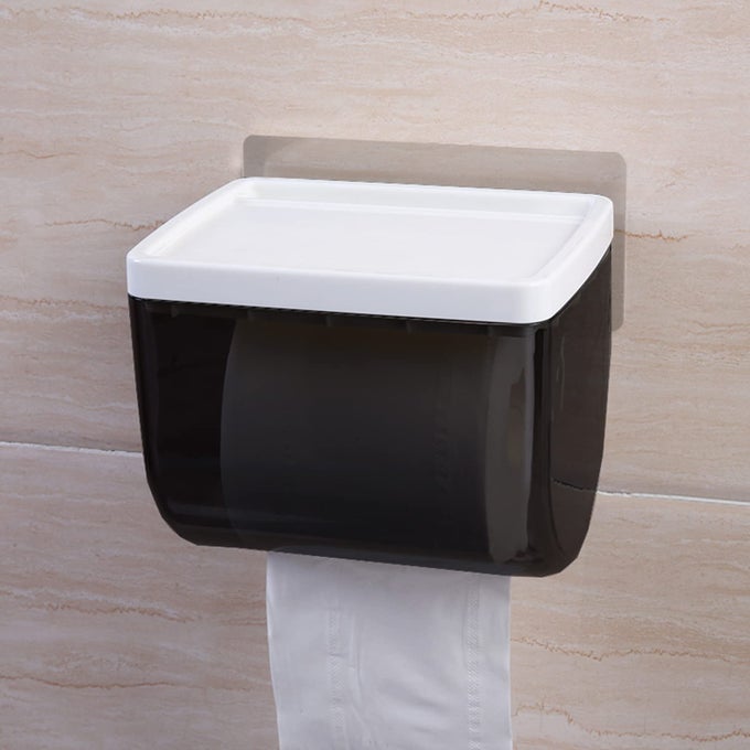 MAGIC STICKER SERIES TISSUE ROLL HOLDER TOILET PAPER HOLDER 100 WATERPROOF WITH STORAGE RACK AND MOBILE STAND FOR BATHROOM PACK OF 1
