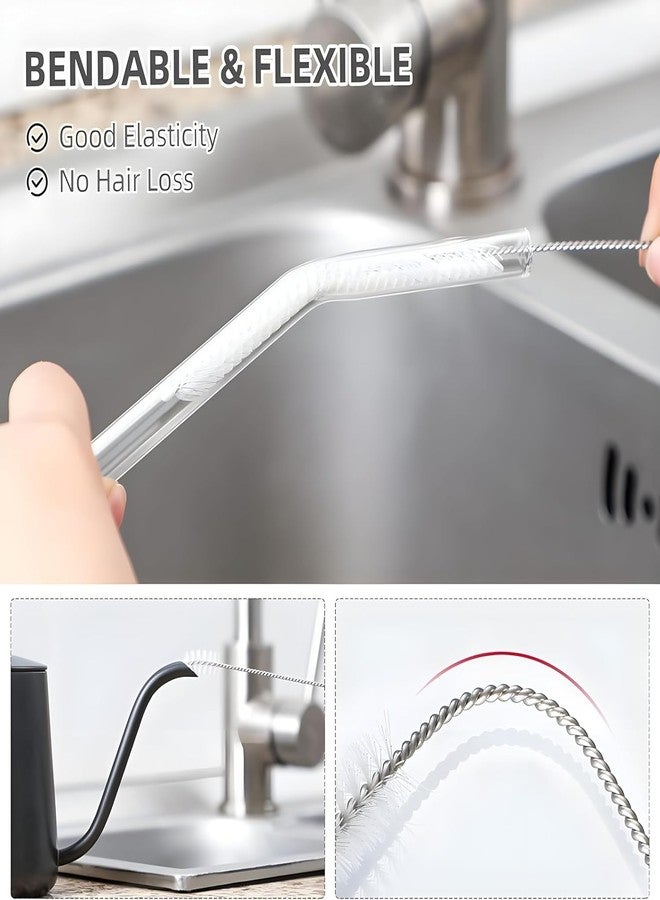 YTM Baby Straw Cleaning Brush Long | Straw Cleaning Long Brush Drinking Pipe Cleaner Brush Sliver-White (Pack of 2) - Image 3