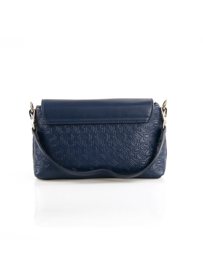 Donna Karan 2026 New Style DKNY Women Flap Underarm bag Baguette Rectangle Baguette Shoulder Bag All Over Embossed Monogram PU Leather Smooth Flap Geometric Gold Logo Lock Vintage Daily Underarm Handbag - Image 2