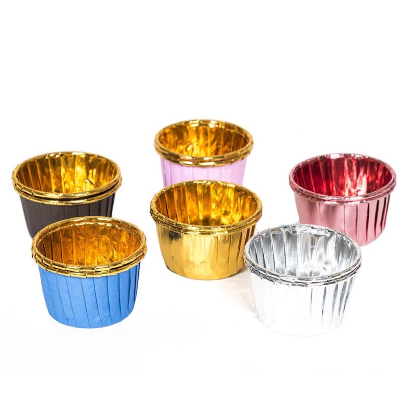 BESTYASH 50 Gold Paper Muffin Cups Heat Resistant Baking Supplies Random Color - Image 3