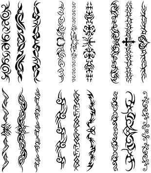 Yesallwas 6 Sheets Black Tribal fake Tattoos for Men Women Arm Temporary Tattoo Mix Tribal Tattoo Body Sticker 9cmX 19cm354X748 inches LXW - Image 1