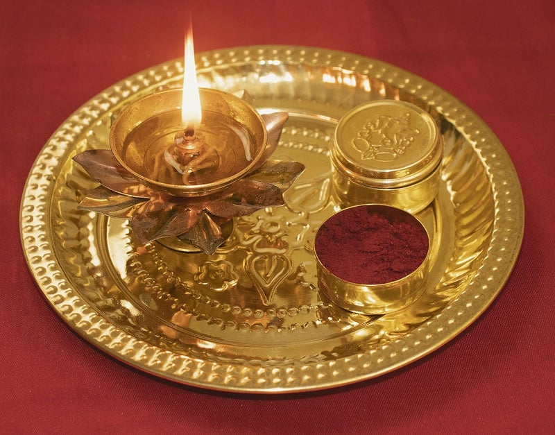 Spillbox Brass Box Pooja | Puja | Roli | Chawal | Chandan | Haldi | Kumkum Puja Box | Sindoor | Turmeric | Dabbi | Dibbi | Dhani | Dani Lid Holder -Small Dabbi pack of 5 - Image 4