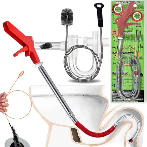 Aozzy Drain Snake Toilet Auger AC Drain Line Cleaning brush Hair Clog Remover Tools Drain opener set for Men/Women Perfect Option Types of clog for Toilet,Kitchen Sink,Bathroom Sewer Various Projects - Image 1