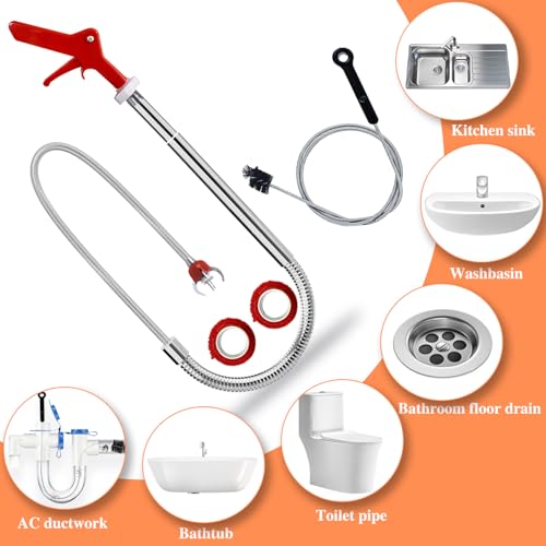 Aozzy Drain Snake Toilet Auger AC Drain Line Cleaning brush Hair Clog Remover Tools Drain opener set for Men/Women Perfect Option Types of clog for Toilet,Kitchen Sink,Bathroom Sewer Various Projects - Image 2