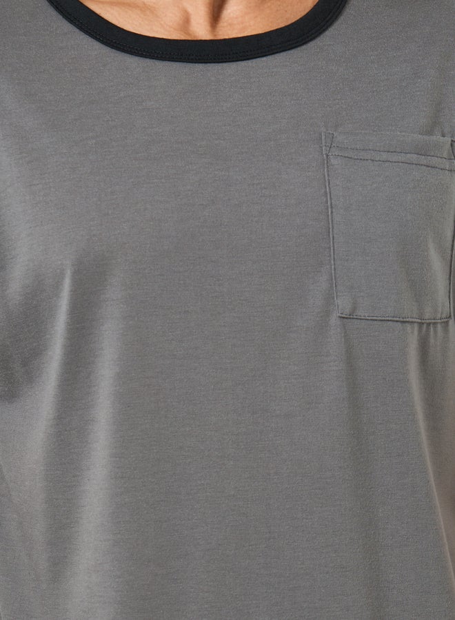 Styli Charcoal Grey Solid T-Shirt and Shorts Pyjama Set - Image 4