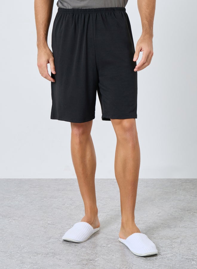 Styli Charcoal Grey Solid T-Shirt and Shorts Pyjama Set - Image 5