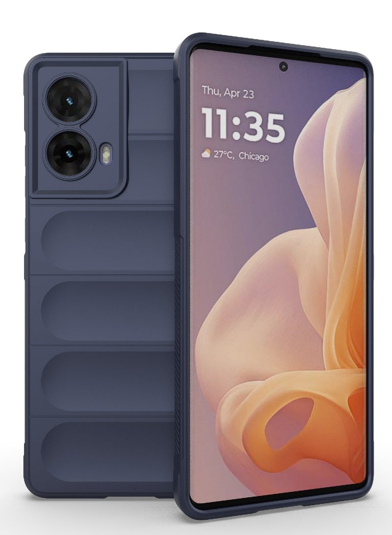 جراب موبايل ماجيك شيلد  سيليكون مضاد للصدمات وحمايه للكاميرا متوافق  Moto G85 (ازرق غامق) - Image 1