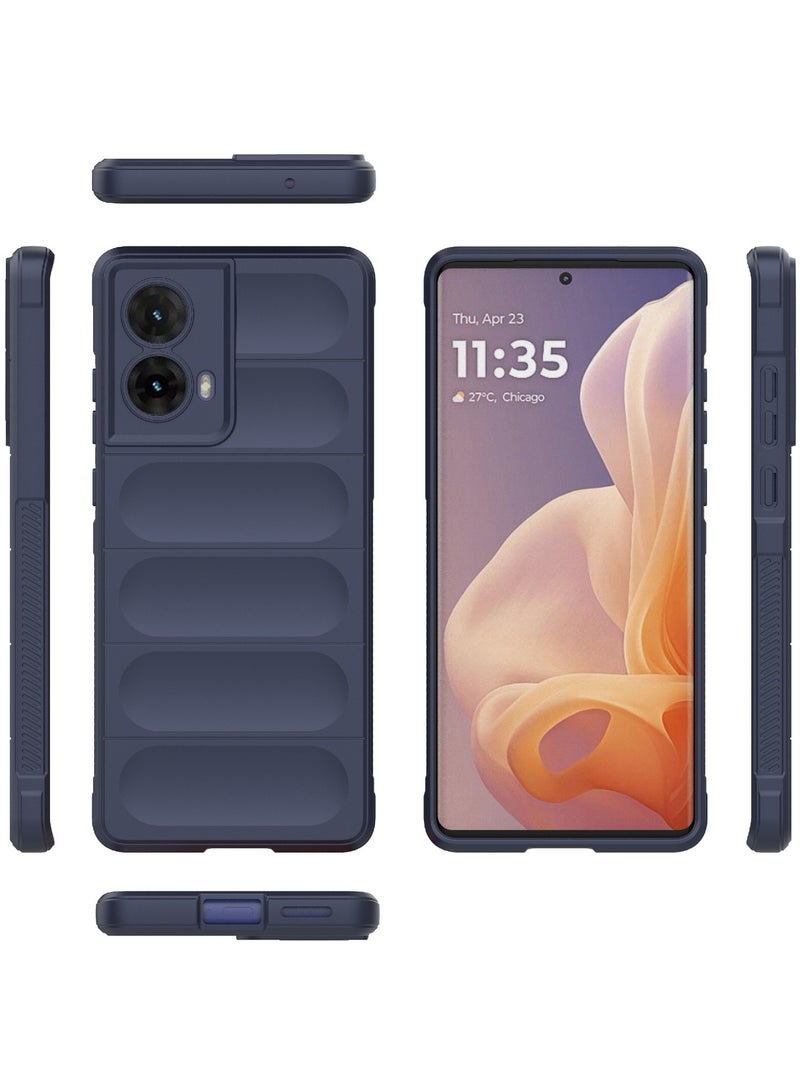 جراب موبايل ماجيك شيلد  سيليكون مضاد للصدمات وحمايه للكاميرا متوافق  Moto G85 (ازرق غامق) - Image 2