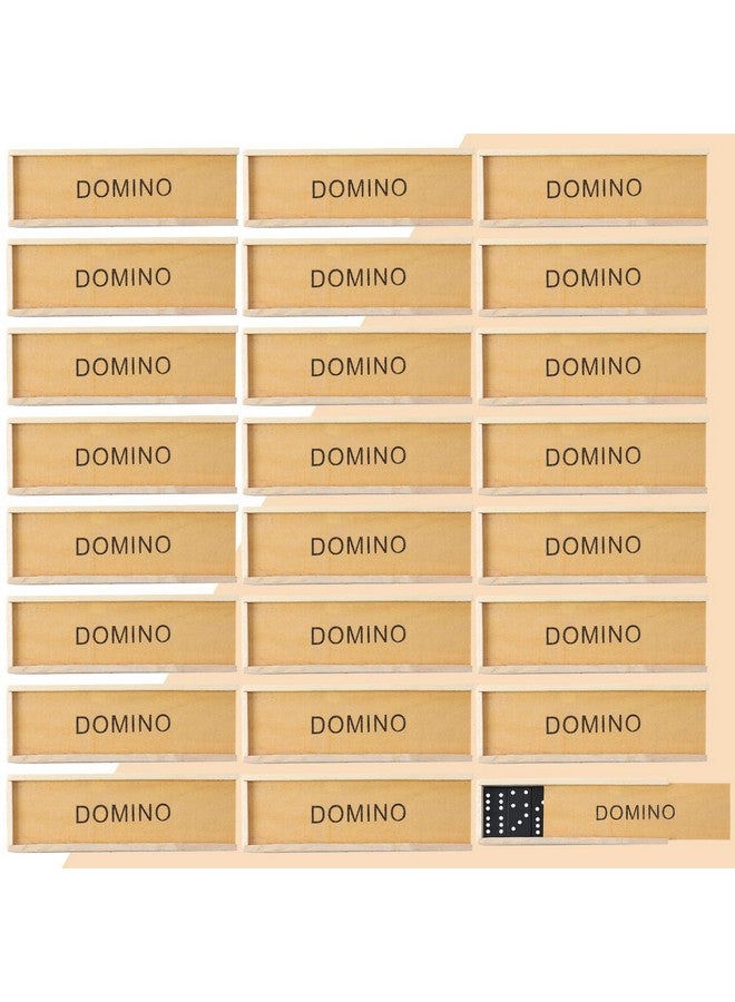 Hungdao طقم دومينو خشبي مصغر 24 قطعة - ألعاب لوحية كلاسيكية مصغرة في صندوق سفر خشبي - ألعاب تعليمية للمراهقين والبالغين مع علبة خشبية بنية - Image 3