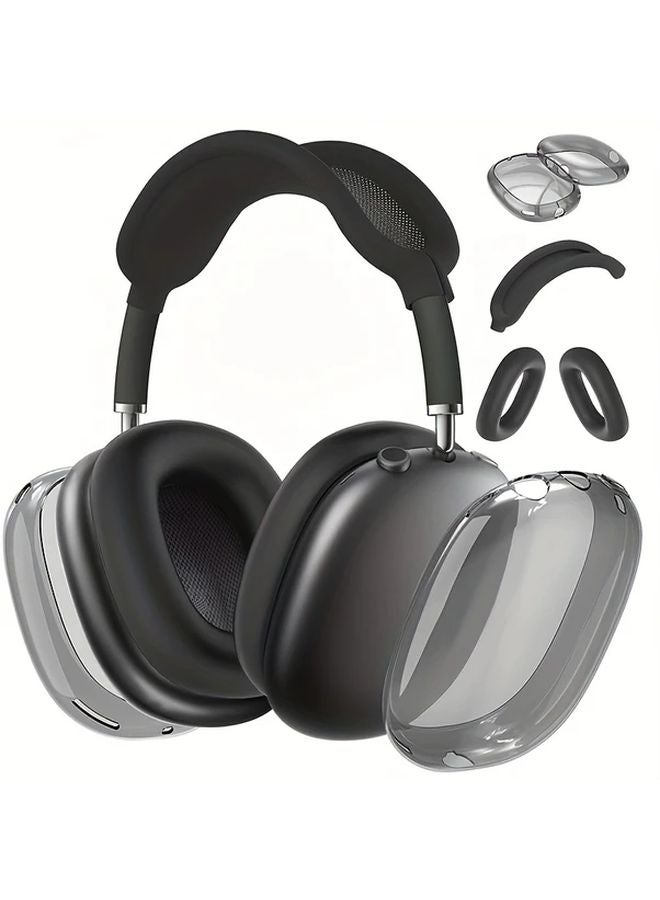 Black Three Piece Set Protective Case Cover for AirPods Max Anti Scratch - Image 1