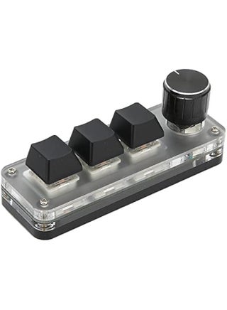 One Handed Macro Mechanical Keyboard, RGB LED Backlit Portable Mini 3 Key Small Keypad with Knob, One Handed Mechanical OSU Keypad for DIY Programming Gaming - pzsku/ZF931C84C314C77908961Z/45/_/1730702579/8b5b30e0-eb1c-4cbd-afaf-0e82866f8f0e