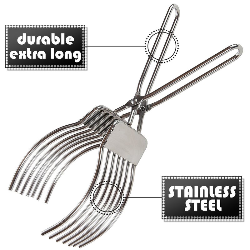 KEISSCO Stainless Steel Roast Beef Cutting Tongs Meat Bread Slicing Tong Onion Tomato Holder For Slicing Vegetable Fruits Cutting Kitchen Aid - Image 3