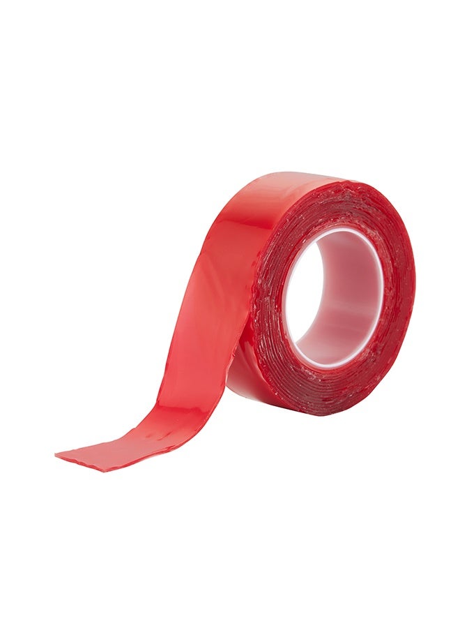 لوازم سنيل طقم سنيل تيب وجهين أحمر 18ملم × 10متر - شريط تثبيت مزدوج قوي متعدد الأسطح للاستخدام المنزلي والمكتبي والأعمال اليدوية. - Image 2