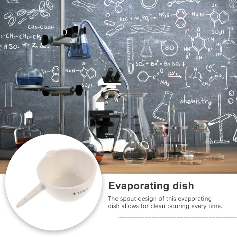 4 pcs Round Evaporating Basin 150ML Mixing Dish Bowl with Handle Laboratory Equipment - Image 3