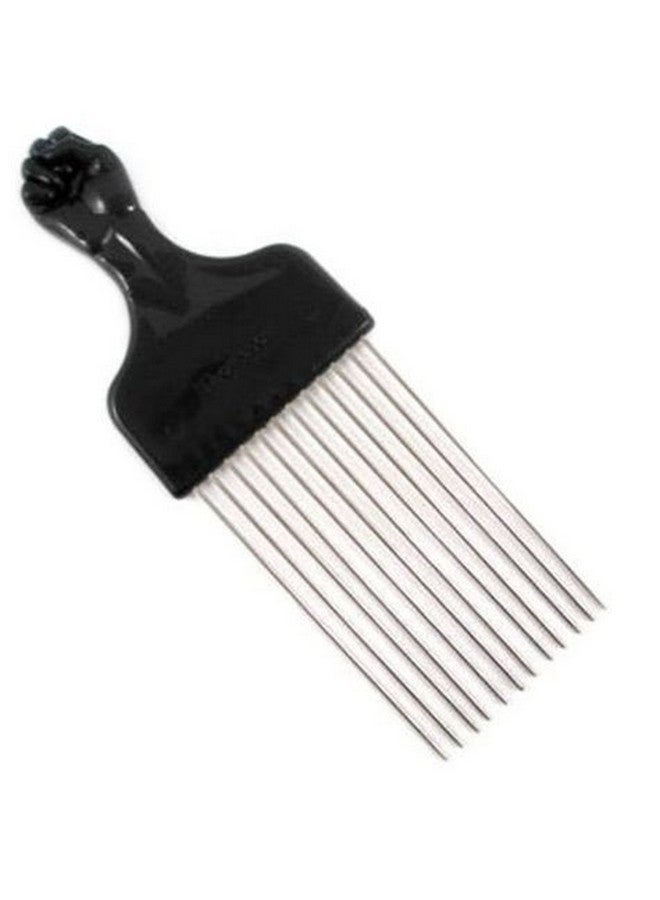 1st Choice Afro Pick W/ Black Fist Metal African American Hair Comb Straight - Image 2