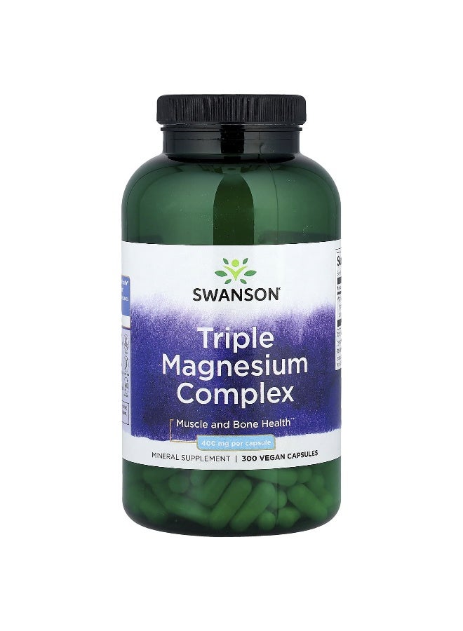 سوانسون، مركب المغنيسيوم الثلاثي، 400 ملغ، 300 كبسولة نباتية