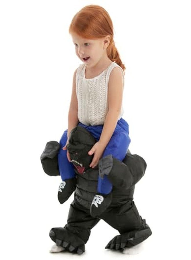 HSCTEK Inflatable Gorilla Costume Toddler Boys Girls, Blow up Ride on Animal Cosplay Kids, Riding Halloween Rider Clothes Child 012345T Black - Image 3