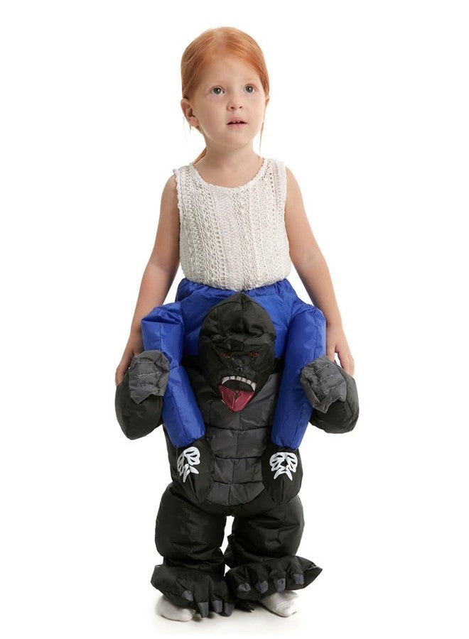HSCTEK Inflatable Gorilla Costume Toddler Boys Girls, Blow up Ride on Animal Cosplay Kids, Riding Halloween Rider Clothes Child 012345T Black - Image 2