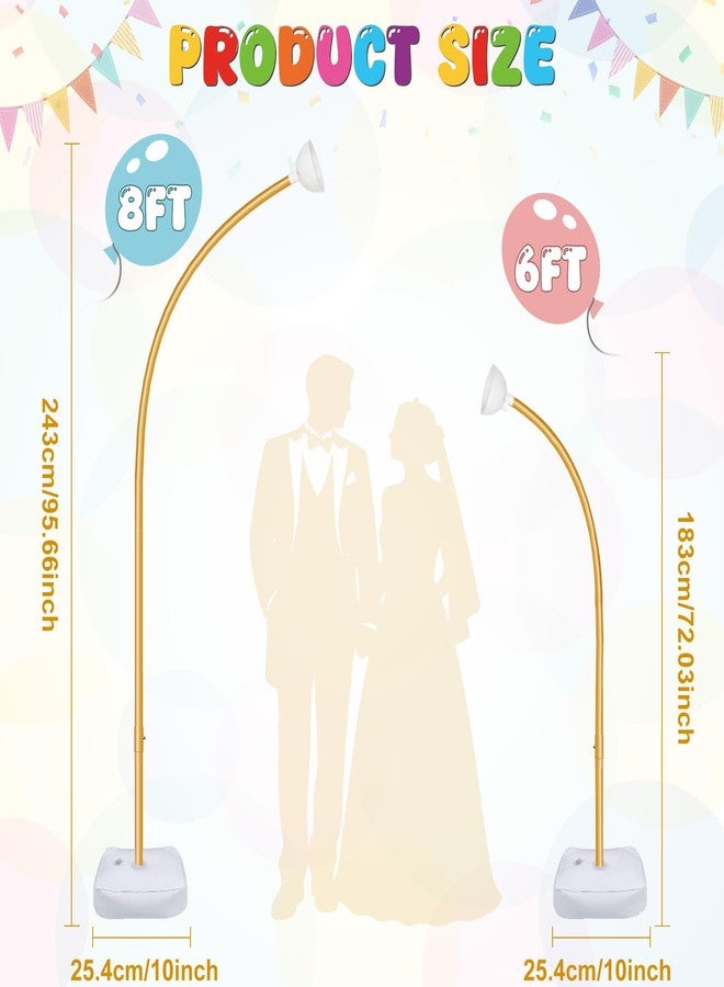 OurWarm Balloon Arch Kit with LED Lights, 9.35FT & 6FT Free Bending Half Balloon Arch Stand with Base, Gold Backdrop Stand for Wedding Birthday Party Baby Shower Yard Lawn Graduation Decorations - Image 2
