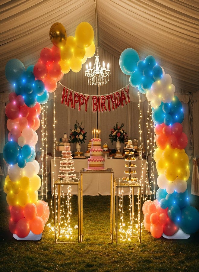 OurWarm Balloon Arch Kit with LED Lights, 9.35FT & 6FT Free Bending Half Balloon Arch Stand with Base, Gold Backdrop Stand for Wedding Birthday Party Baby Shower Yard Lawn Graduation Decorations - Image 3
