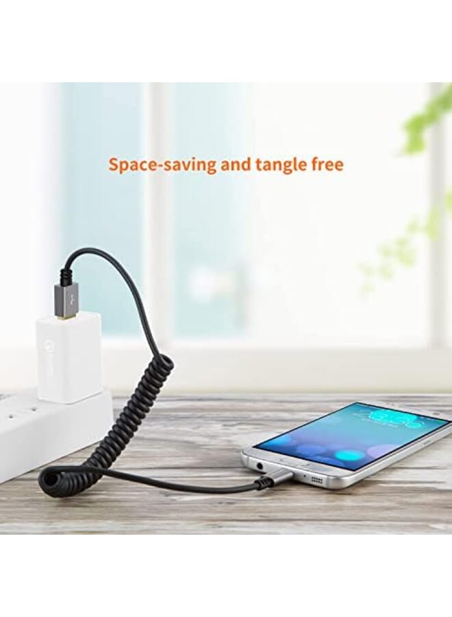 CableCreation Coiled Usb To Micro Usb Cable 0.56Ft To 4Ft Usb 2.0 A To Micro Usb Charging Data Cord Works For Android Smartphone Tablet Wall And Car Charger Space Gray - Image 4