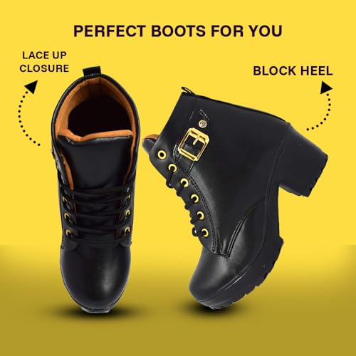 KRAFTER Women's & Girl's Classic Winter Boot Black-Black-1-40 - Image 4