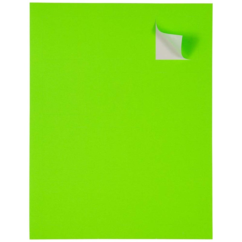 JAM PAPER Product & Container Labels - Square - 2 x 2 - Neon Green - 120/Pack - Image 3