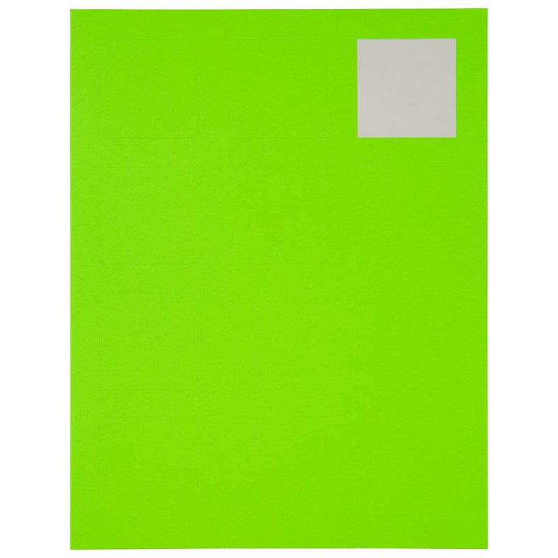 JAM PAPER Product & Container Labels - Square - 2 x 2 - Neon Green - 120/Pack - Image 5