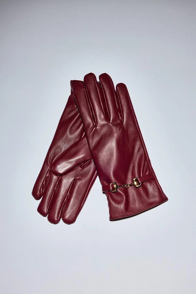 ديفاكتو Woman Faux Leather Gloves