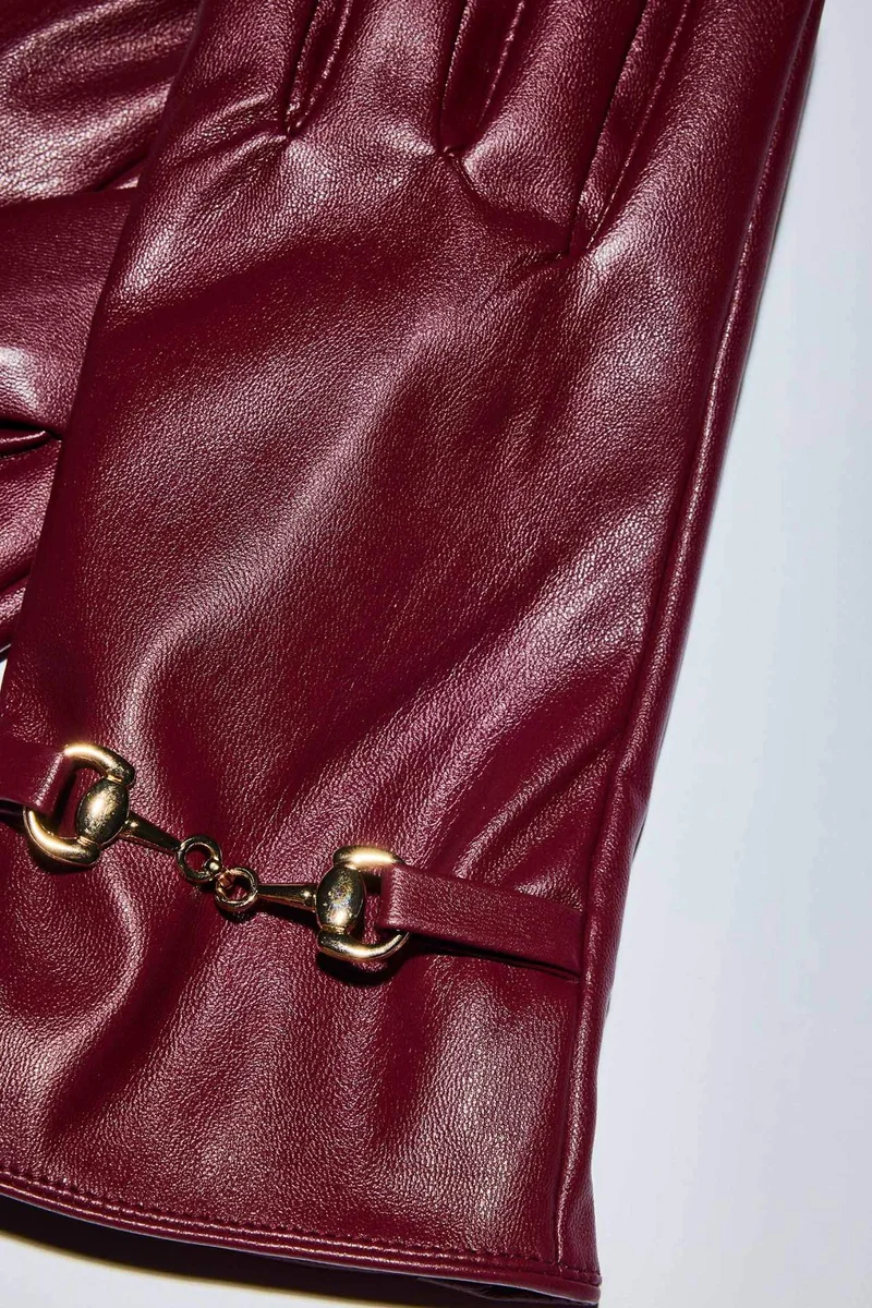 ديفاكتو Woman Faux Leather Gloves