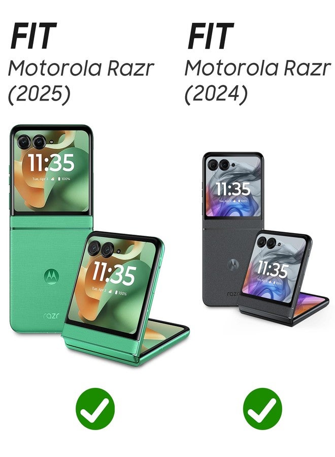 جراب Vizvera لهاتف Motorola Razr 2024 مع غطاء مفصلي، واقي شاشة مدمج، مقاوم للصدمات، غطاء شامل للهاتف الذكي، شحن لاسلكي لهاتف Motorola Razr 2024/Razr 2025 (أرجواني) - Image 2