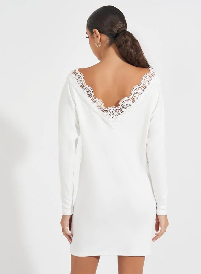 Styli Long Sleeve Mini Dress