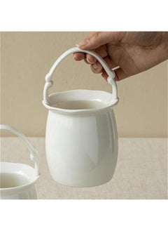 Generic Ceramic Utensil Holder, 1pce Kitchen Utensil Holder White Ceramic Makeup Storage Organizer Desk Pencil Holder Standing Makeup Brush Holder Coffee Spoon Holder For Kitchen Counter-Flower Shape  - Image 3