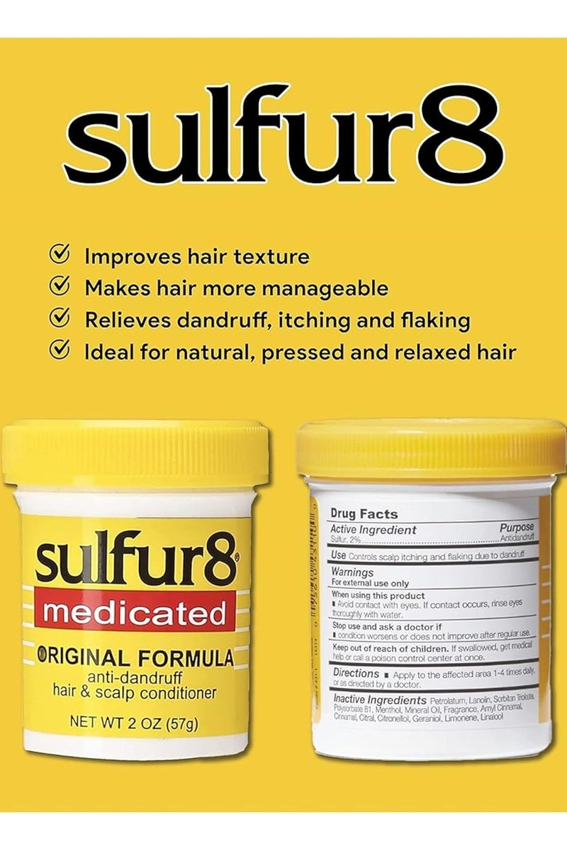 Sulfur 8 Medicated Regular Formula Anti-Dandruff Hair and Scalp Conditioner 57G - Image 3