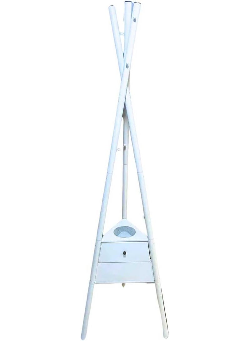 Bakhoor Burner Stand 175cm, Incense Holder with Cloth Hooks & Steam Holes for Clothes, Tall Hanging Stand for Efficient Aroma Infusion, Elegant & Sturdy Design for Home & Boutique Use (White)  - Image 1