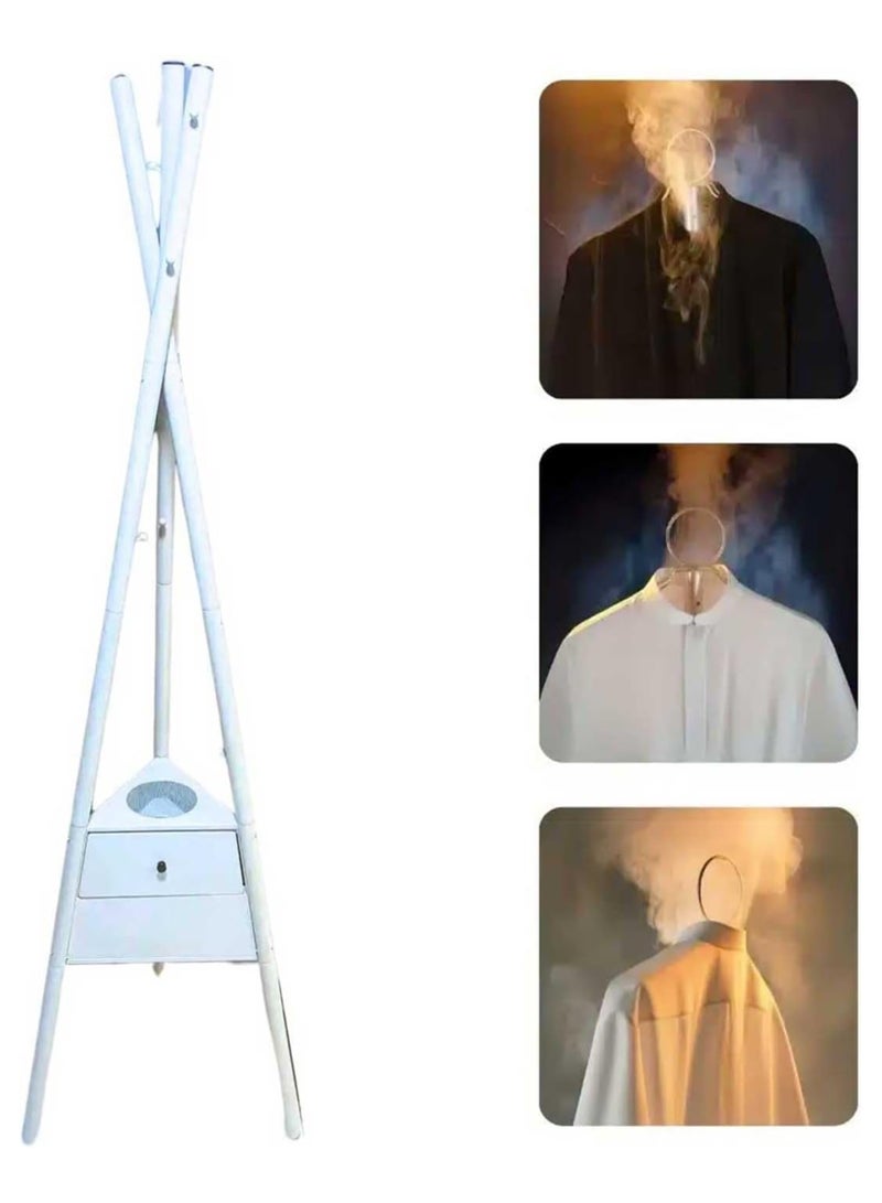 Bakhoor Burner Stand 175cm, Incense Holder with Cloth Hooks & Steam Holes for Clothes, Tall Hanging Stand for Efficient Aroma Infusion, Elegant & Sturdy Design for Home & Boutique Use (White)  - Image 2