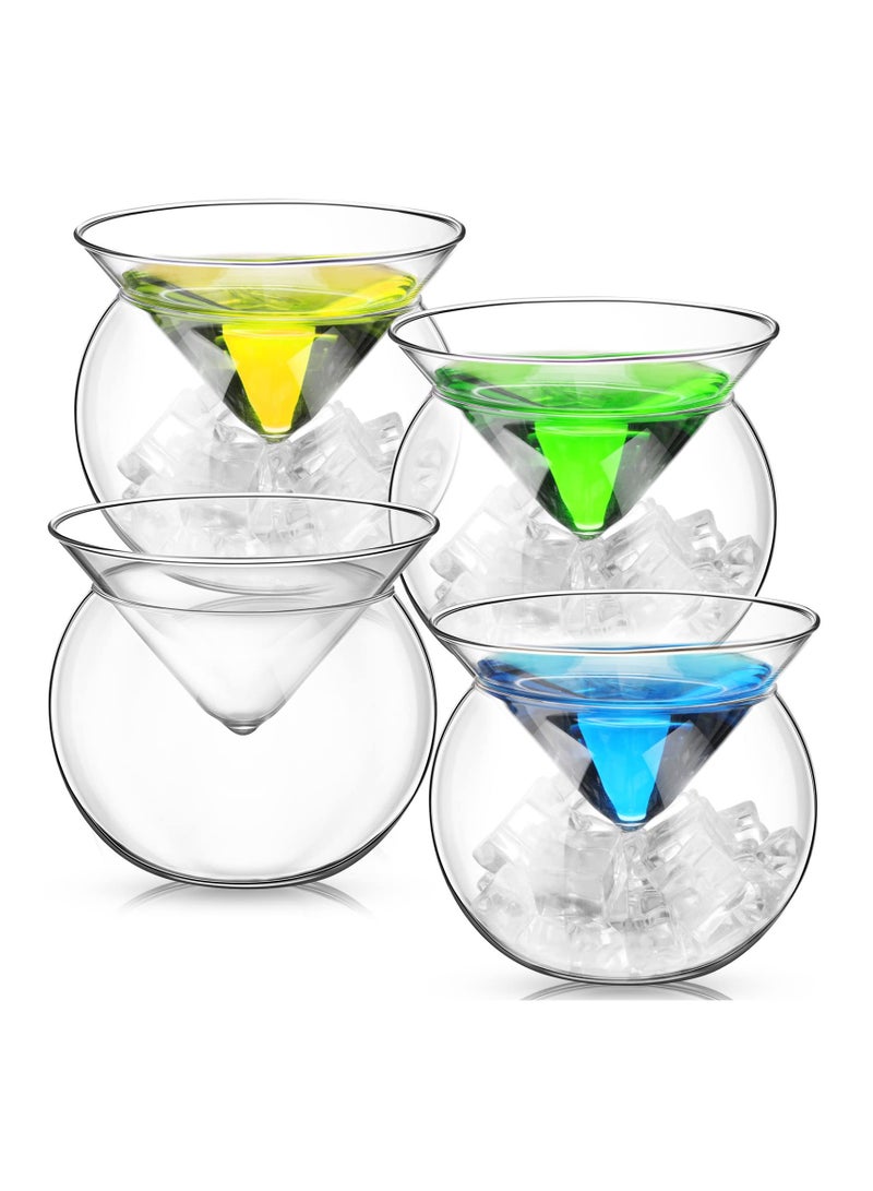 Stemless Glass, 4 Set 7 Oz Glasses Set Beautiful Elegant Glass, Ideal Gifts for Housewarming, Wedding, Birthday Celebrations - Image 1