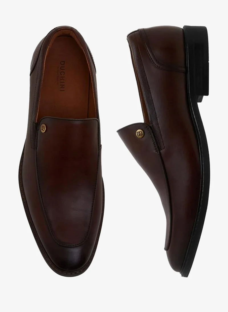 DUCHINI Men Slip-On Leather Loafers