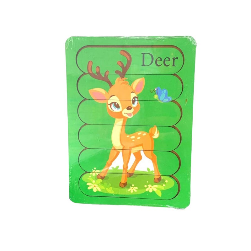 بازل شرائح لتكوين صورة شكل غزالة، أخضر - R7-3-A - Image 2