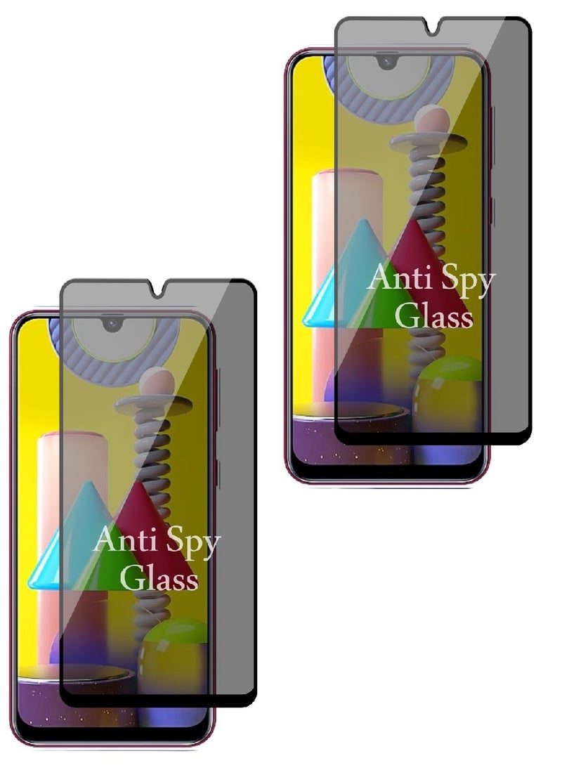 we3 2 Pieces Tempered Glass Screen Protector Anti-Spy Privacy Designed For Samsung Galaxy M31 Full Screen Coverage And Bubble Free - Image 1