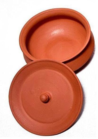 Generic Large Brown Clay Pot with Lid, 1kg Capacity, Non-Stick Finish, Suitable for Stovetop, Includes Clay Pot and Lid  - Image 1