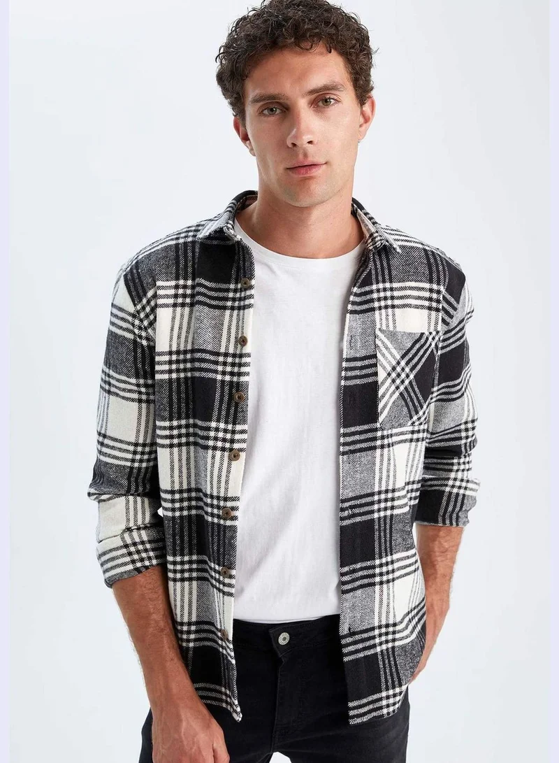 DeFacto Man Regular Fit Woven Top Long Sleeve Shirt