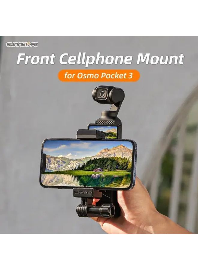 حامل الهاتف الأمامي الأسود حامل ثلاثي القبضة قابل للتوسيع لحامل Osmo Pocket 3 - Image 5