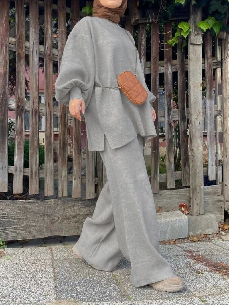 Women's Flared Sleeve Two-Piece Casual Suit Set - Image 2