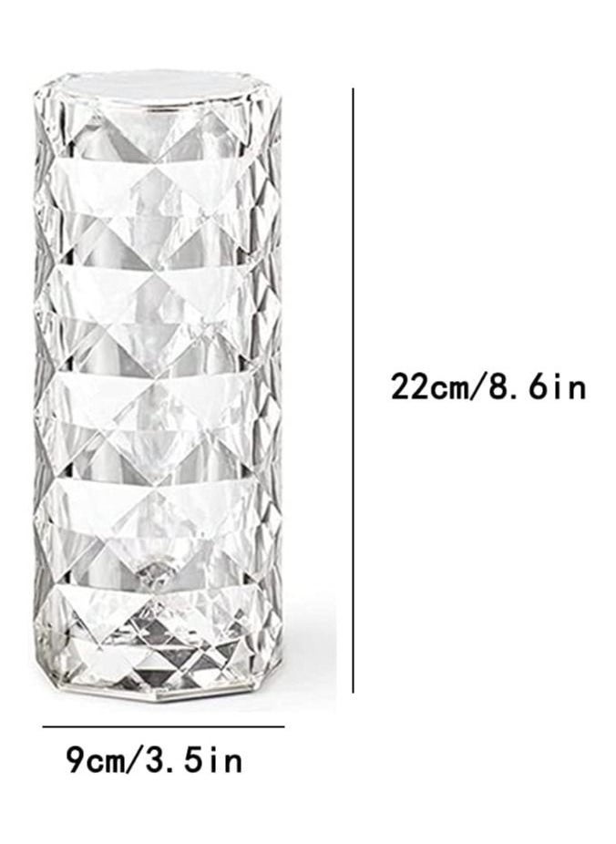 Crystal Diamond USB Touch Control 3-Colour Changing LED Table Lamp – Elegant Clear Crystal Design, Dimmable Touch Control, Adjustable LED Lighting, Perfect for Home Decor, Office & Bedroom