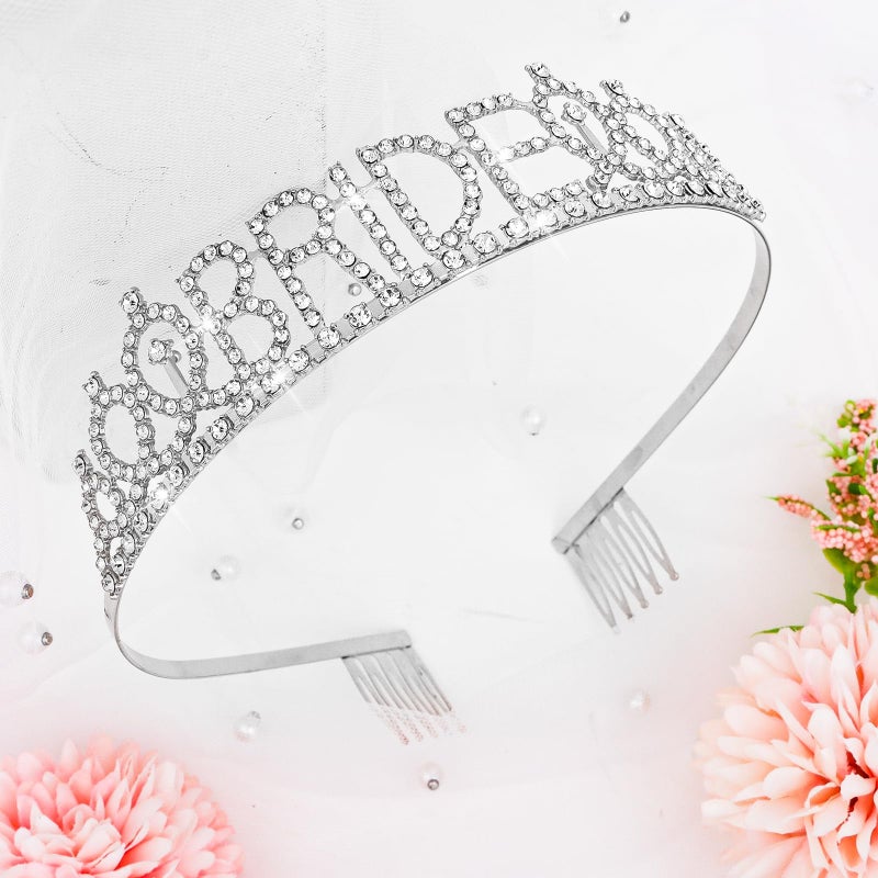 BAHABY Bachelorette Party Decorations, Wedding Tiaras for Bride, Silver Tiara, Bridal Shower Decorations, Bachelorette Party Favors, Bachelorette Gifts for Bride - Image 3
