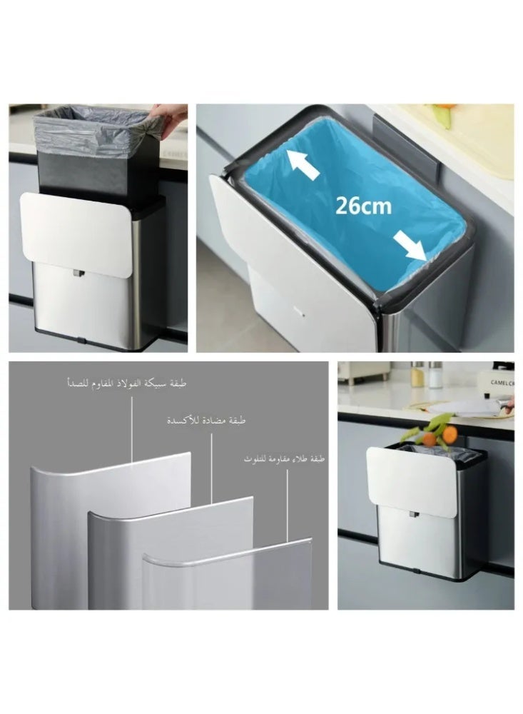 Stainless Steel Wall Mounted Kitchen Garbage Bin, Sealed & Antibacterial - Image 5