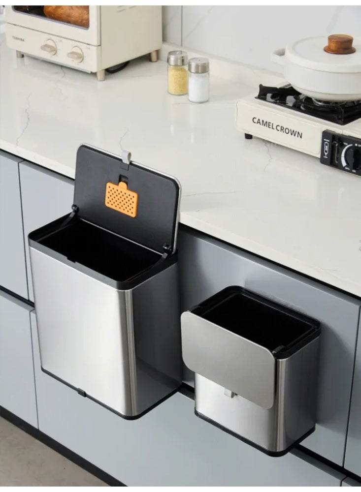 Stainless Steel Wall Mounted Kitchen Garbage Bin, Sealed & Antibacterial - Image 1