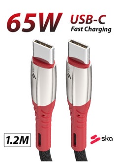 SKA Swift USB-C  Fast Charging Cable CC3100 1.2M | 100W Power Delivery, Denim Braided | Durable & High-Speed Data Transfer | Compatible with iPhone 15/15 Pro, iPad Air/Pro, Samsung, Huawei, Laptop - Black  - Image 1